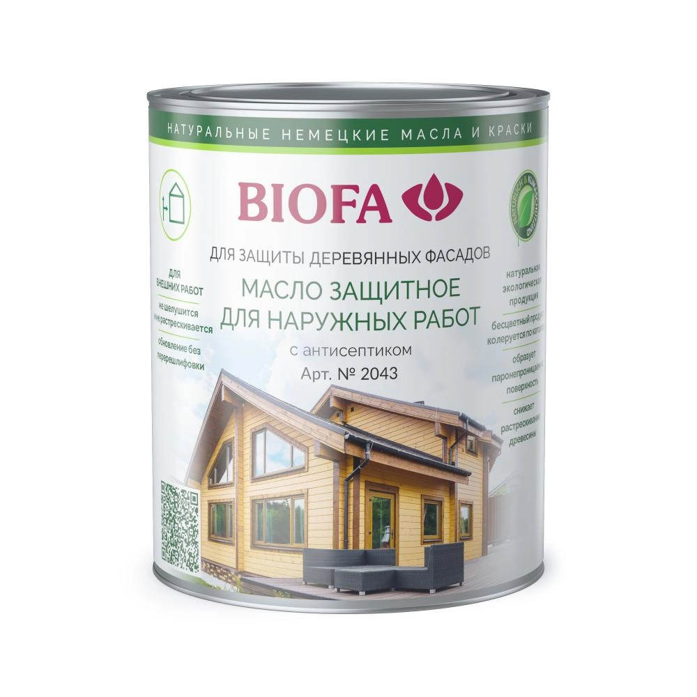Biofa 2043 Масло защитное для наружных работ с антисептиком 10л по привлекательной цене от 43 208 руб. за упаковку. Biofa 2043 Масло защитное для наружных работ с антисептиком 10л