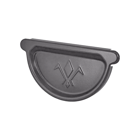 Заглушка желоба универсальная Aquasystem Rooftop Drain PU MATT 150/100 мм RAL 7024 - серый графит